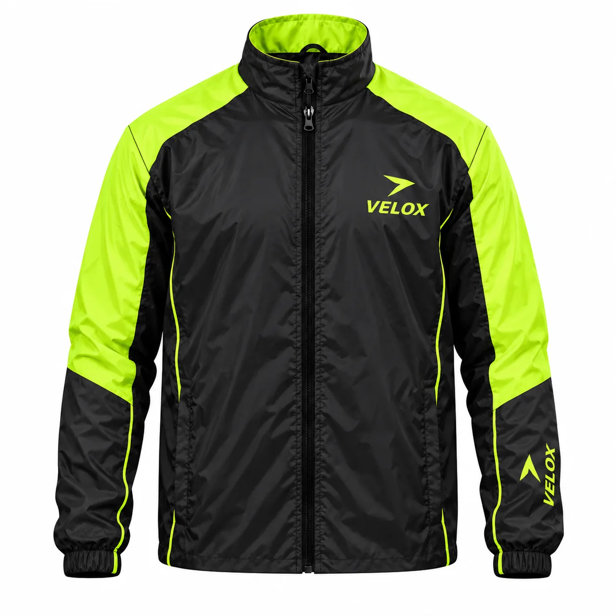 VELOX Black & Neon Green Windbreaker