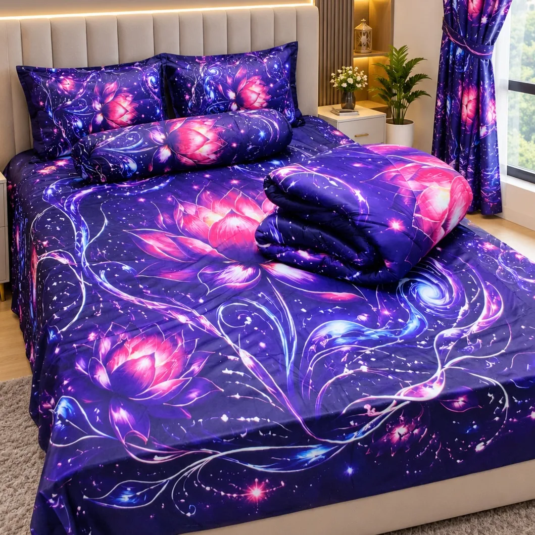 5 Pieces 3D Print Comforter Set (9)