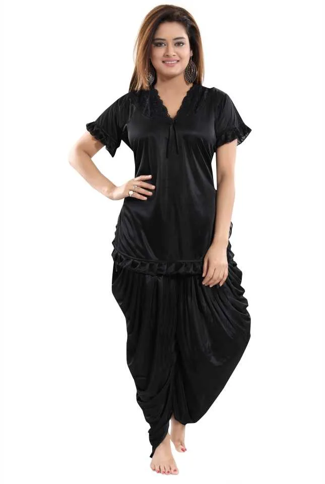 Premium Satin Night Dress Set â Dhoti Style