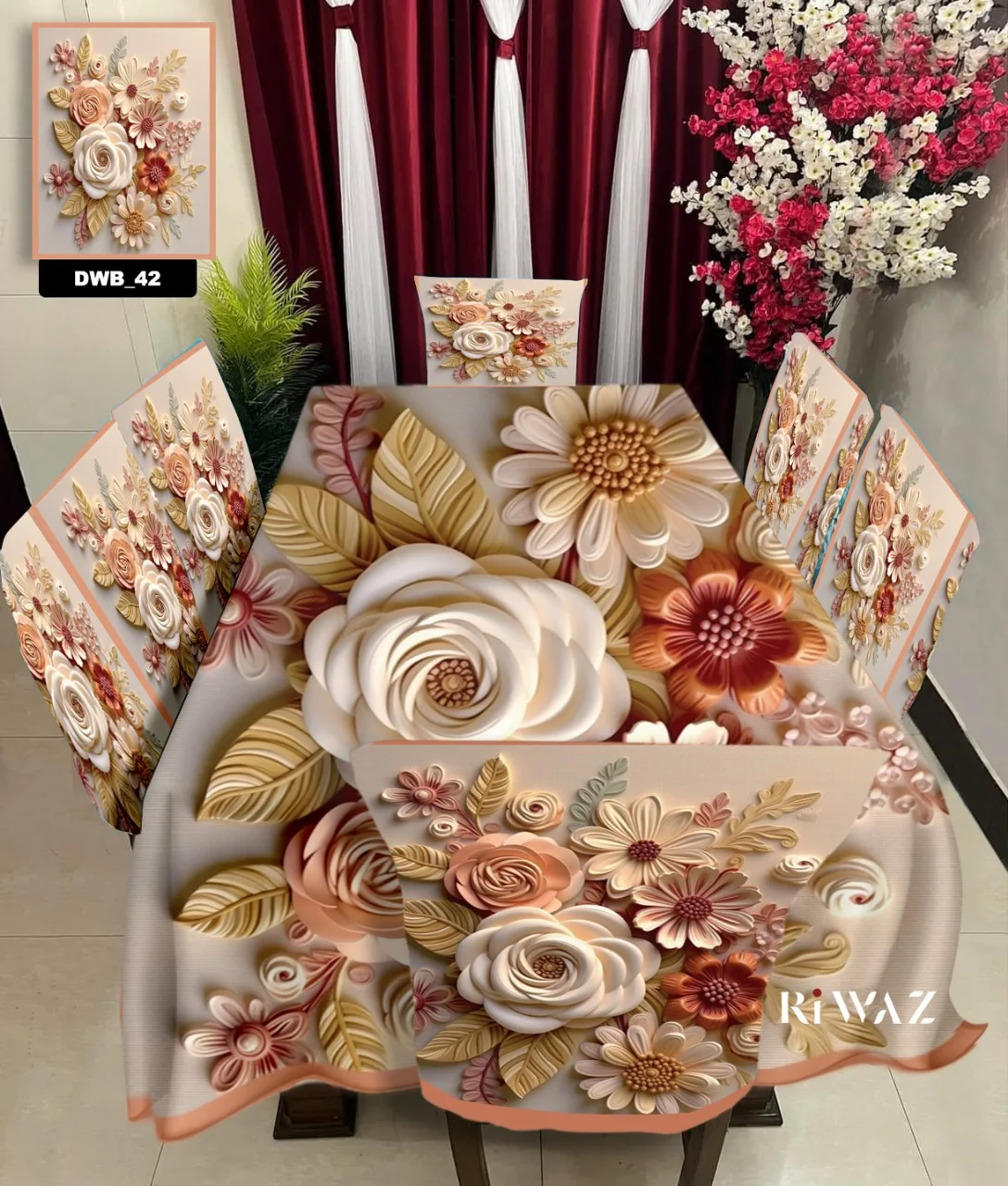 Original 3D Printed Dining Chair Table Cover Set (8)