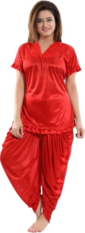 Premium Satin Night Dress Set â Dhoti Style