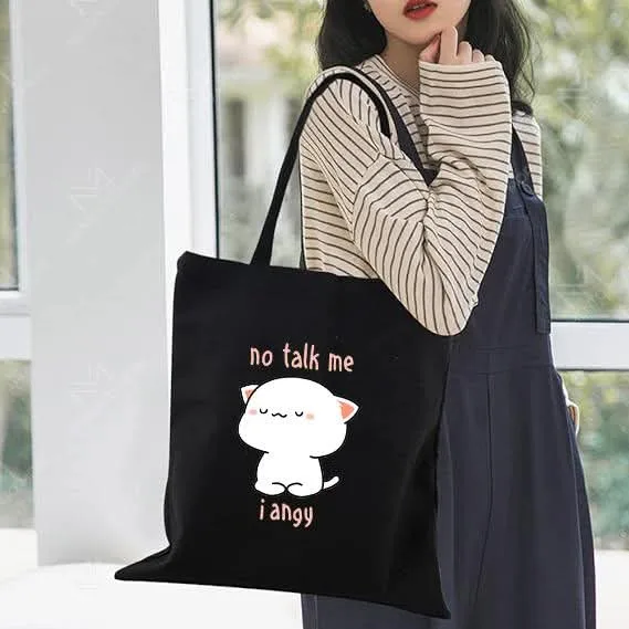 Premium Canvas Tote Bag â Custom DTF Rubber Print with Zipper (PART -7)