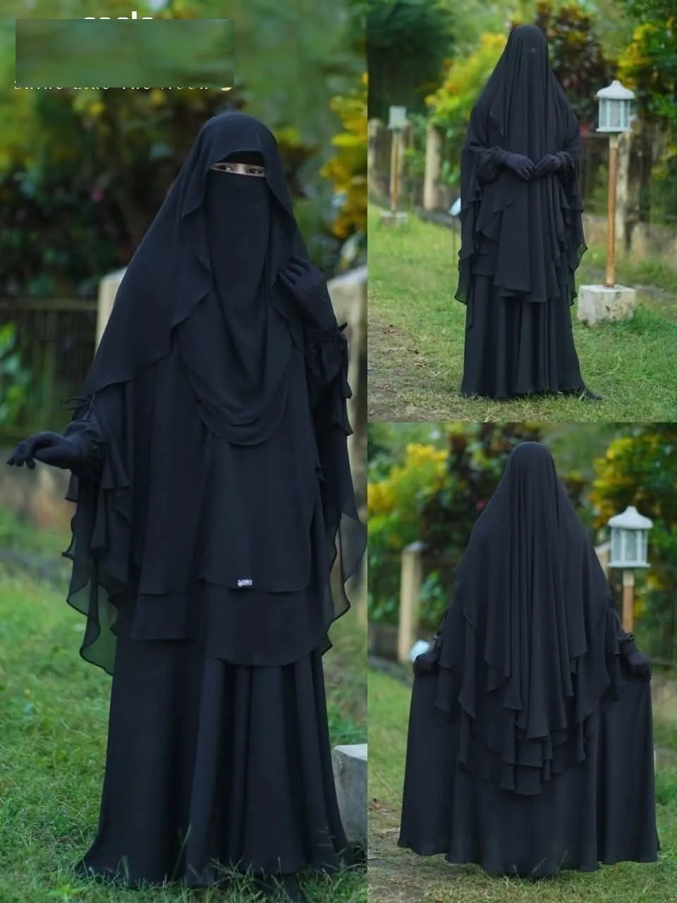 (B&V)Asia Set Borka with Hijab & Niqab | এশিয়া সেট বোরকা