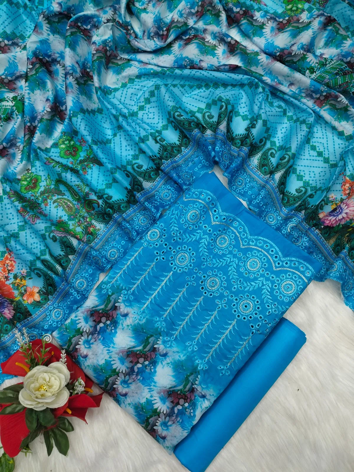 Pakistani Masala Digital Print Unstitched Three Piece for Women