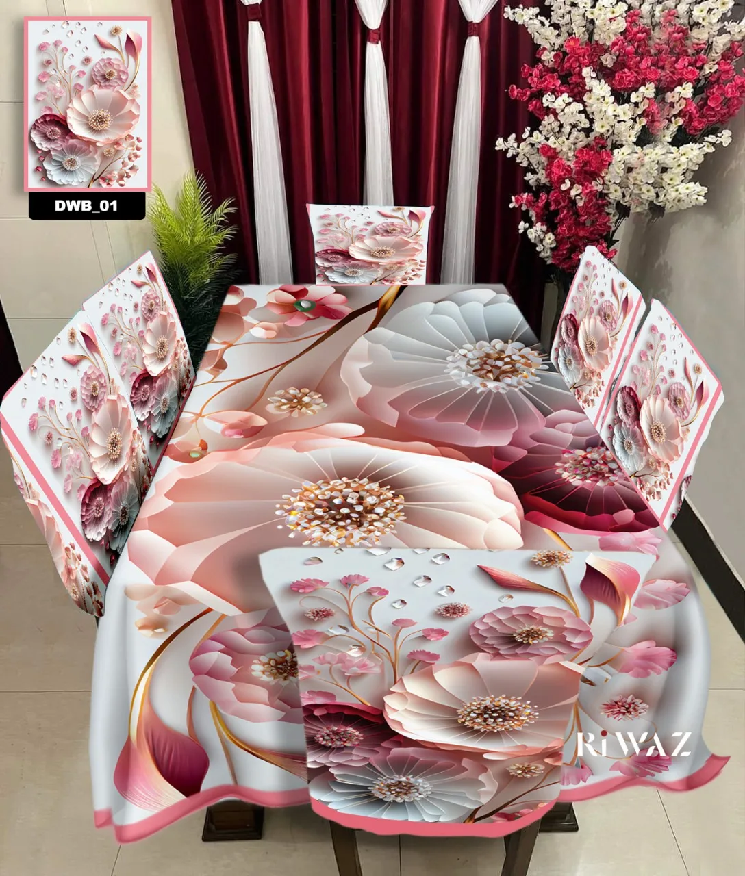 Original 3D Printed Dining Chair Table Cover Set