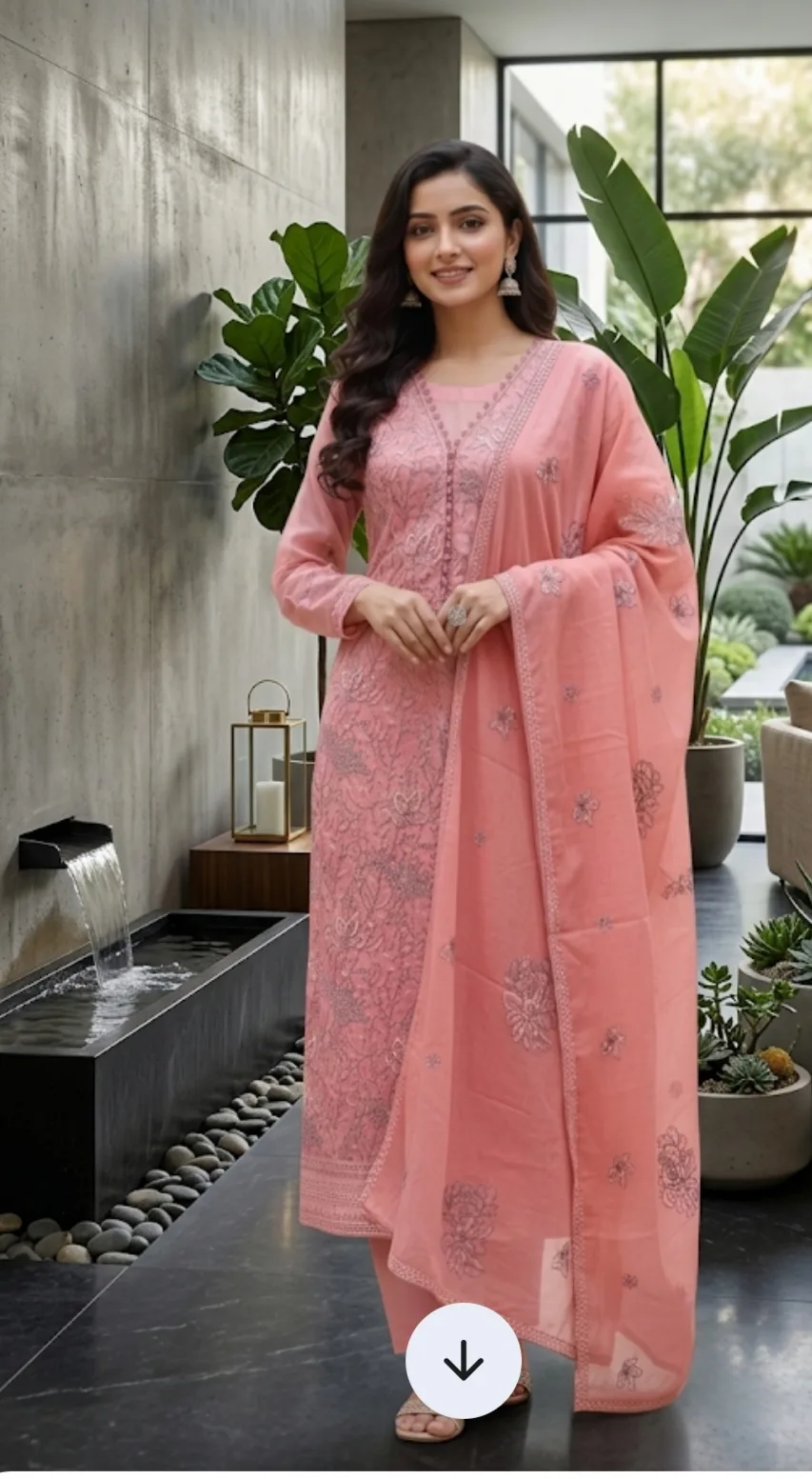 Pakistani Inspired Cotton Embroidery Unstitched Three Piece for Women (3)