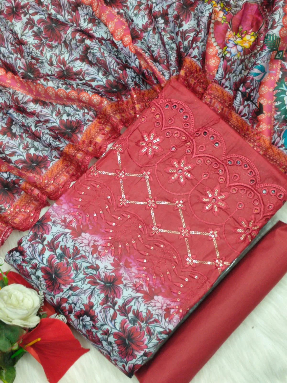 Pakistani Masala Digital Print Unstitched Three Piece for Women