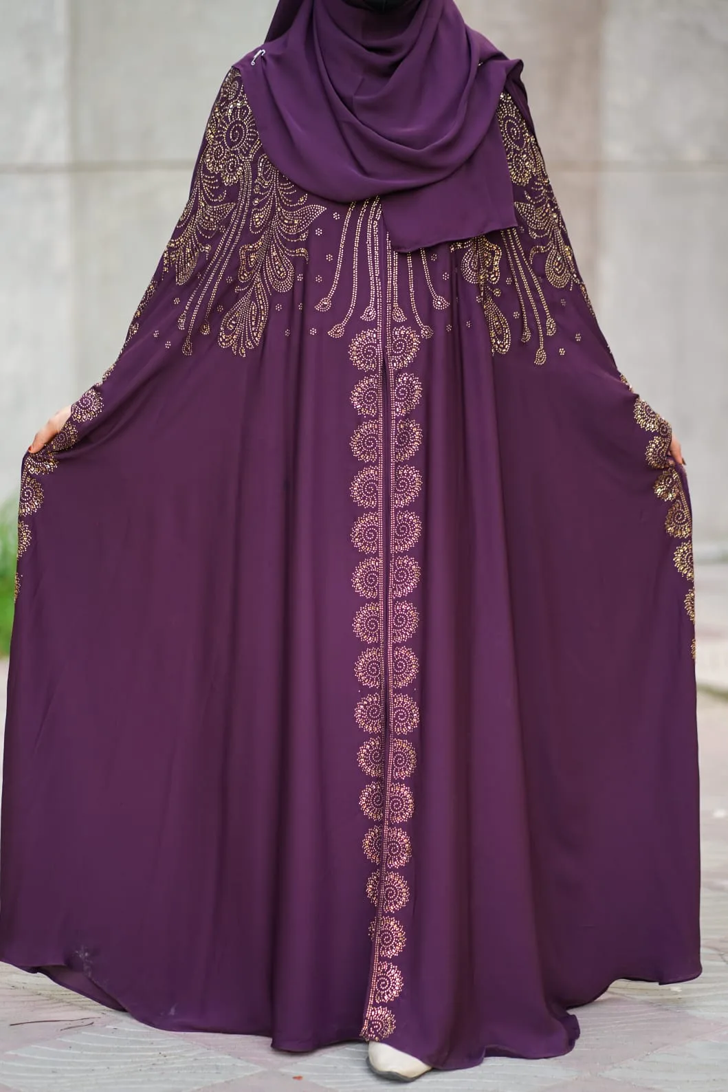 (B&V)Luxury Persian Abaya Set with Inner and Hijab | লাক্সারি পার্সিয়ান আবায়া সেট