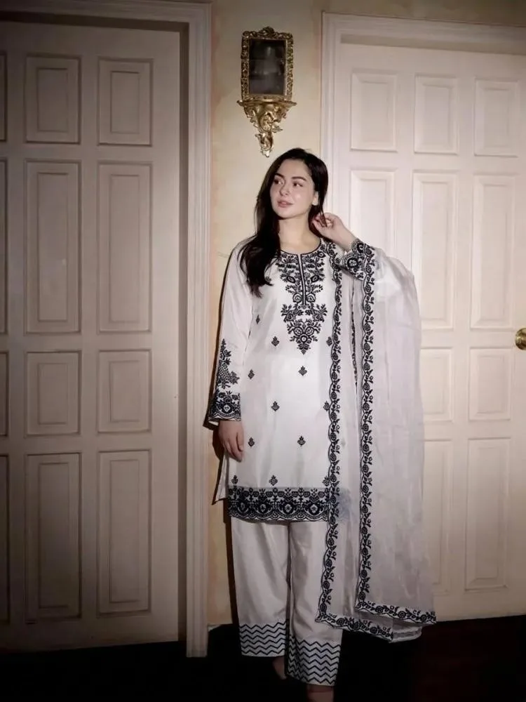 Embroidery Readymade Three Piece – Premium Luxury Collection