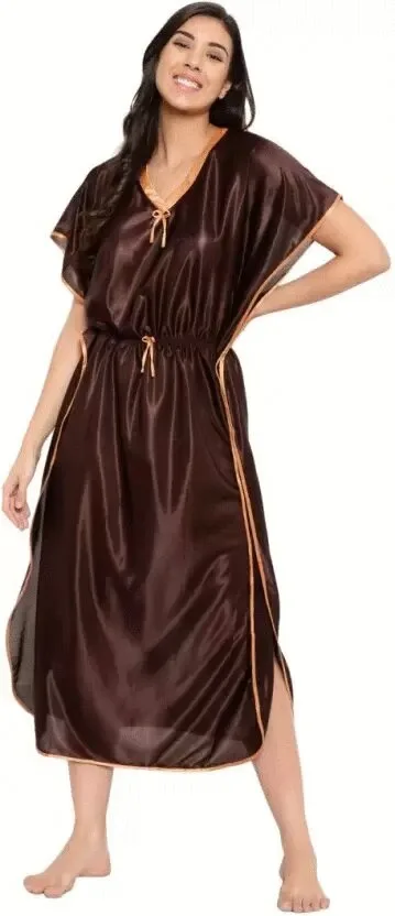 Premium Satin Kaftan Night Suit – 51 Inch