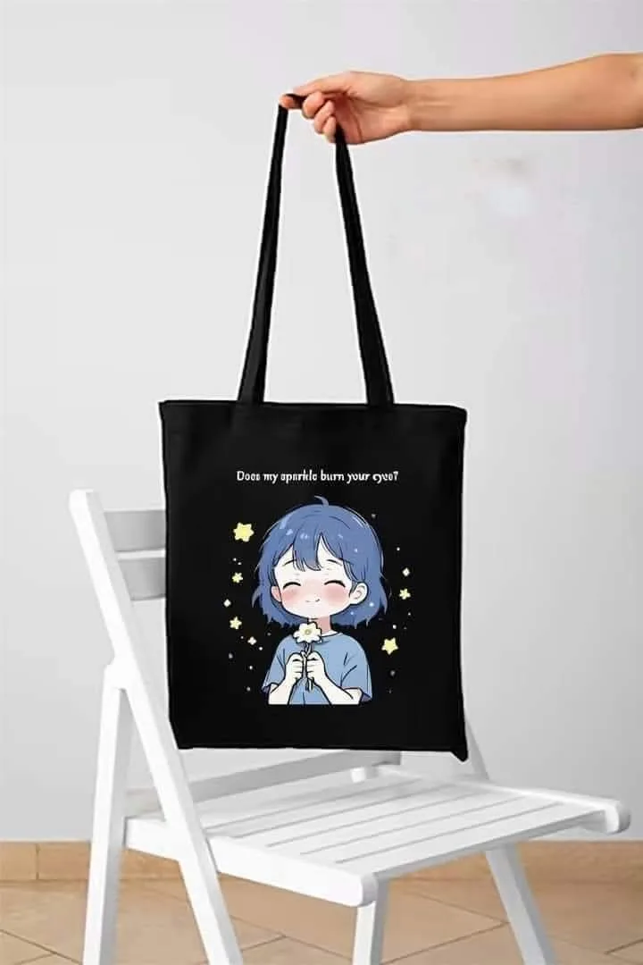 Premium Canvas Tote Bag – Custom DTF Rubber Print with Zipper