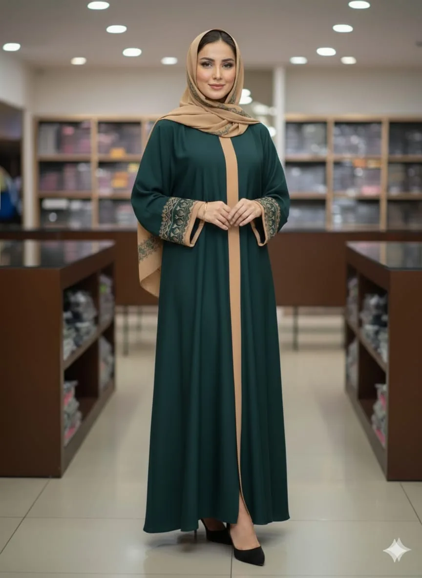 (B&V)Sneha Embroidery Borka with Hijab | স্নেহা এমব্রয়ডারি বোরকা