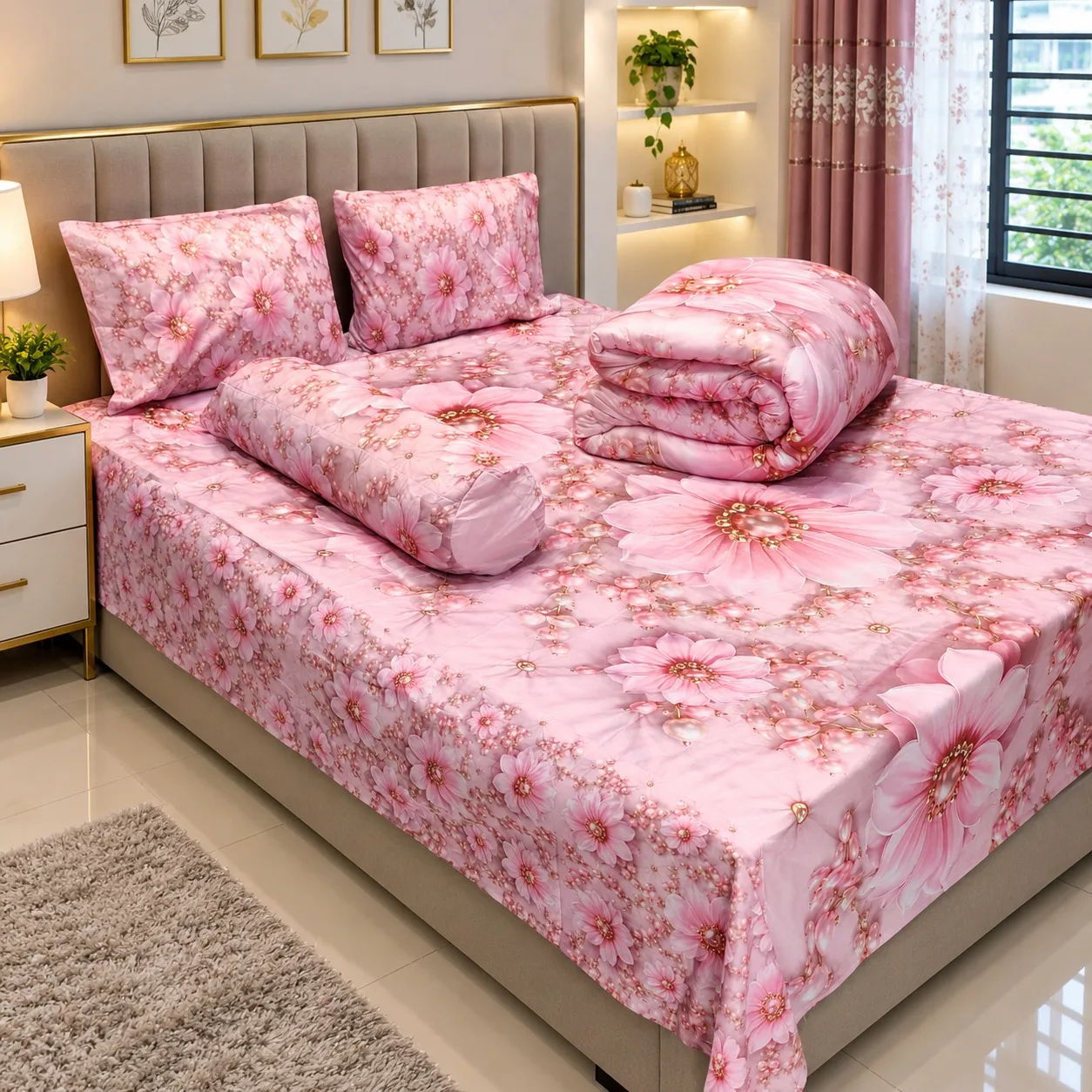 5 Pieces 3D Print Comforter Set (8)
