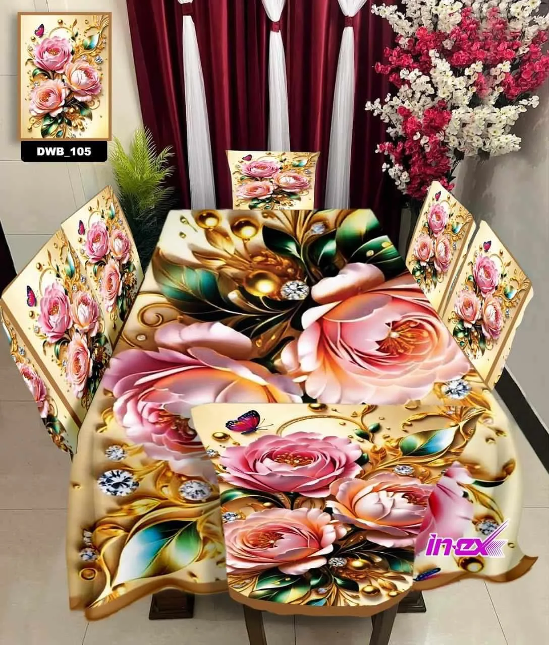Original 3D Printed Dining Chair Table Cover Set (4)