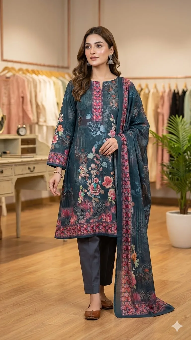 Pakistani Zam Zam Swiss Cotton Digital Print Unstitched Three Piece for Women (5)