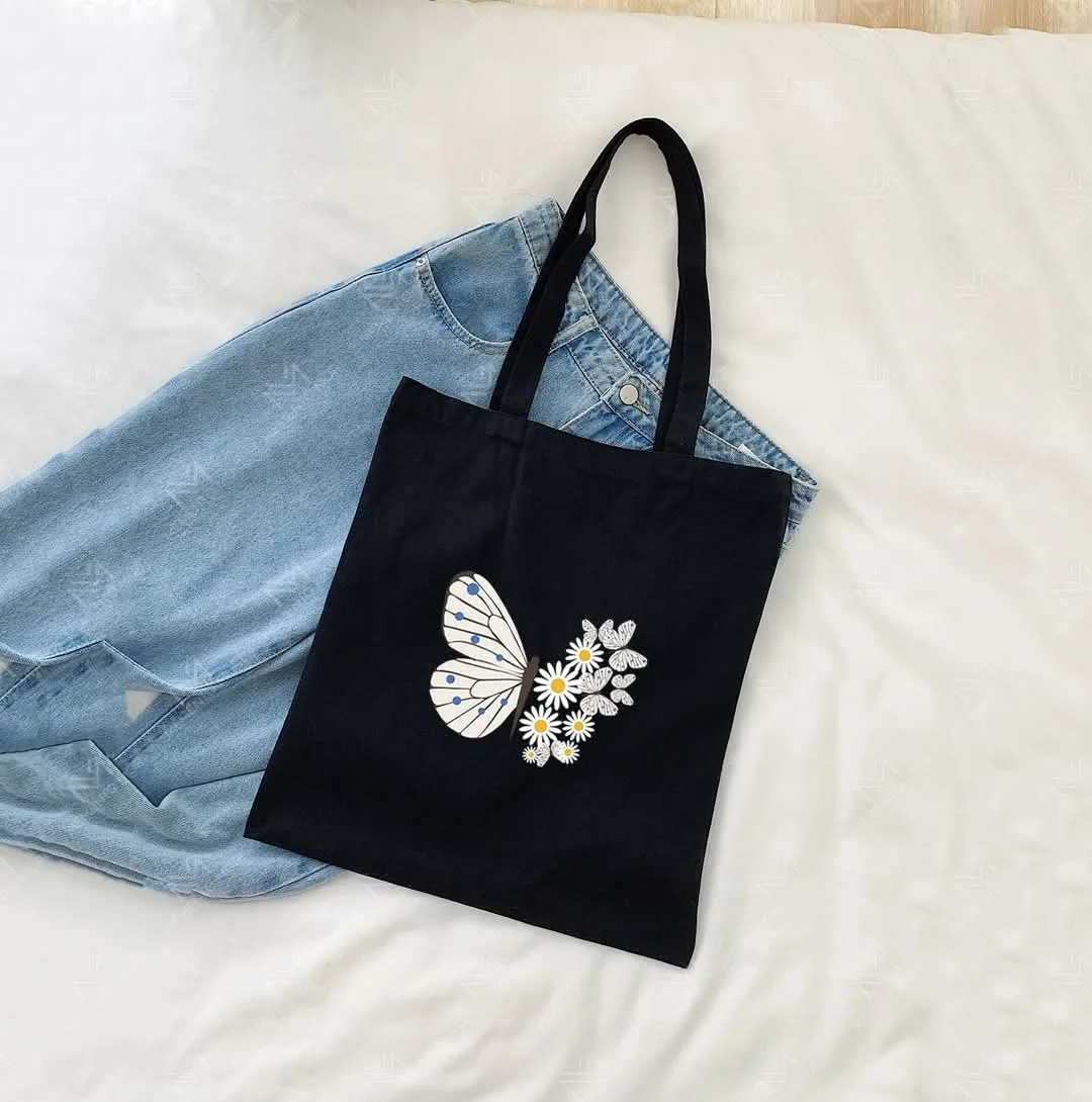 Premium Canvas Tote Bag â Custom DTF Rubber Print with Zipper (PART -5)