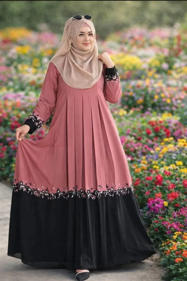Embroidery Contrast Borka (Only Borka) | এমব্রয়ডারি কনট্রাস্ট বোরকা