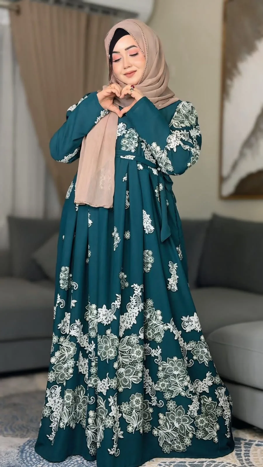 (B&V)Alpona Print Gown Borka (Only Borka) | আলপনা প্রিন্ট গাউন বোরকা
