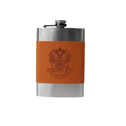 Smart Water Bottle 300ml – Premium Leather Wrapped Stainless Steel Hip Flask