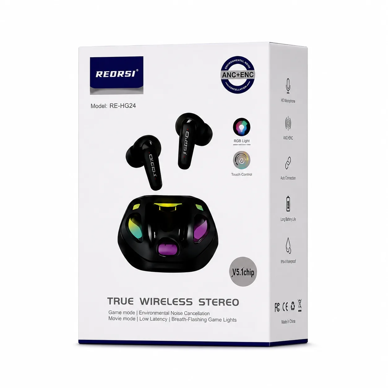 RECRSI RE-HG24 ANC & ENC Gaming Earbuds